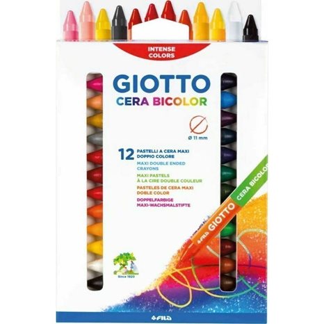 Κηρομπογιά Giotto Cera Bicolor Maxi Duo 12 Τμχ.