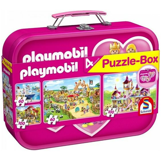 Παζλ Schmidt Spiele Playmobil Μεταλλ. Βαλιτσάκι, 2x60 & 2x100 τεμ.56498