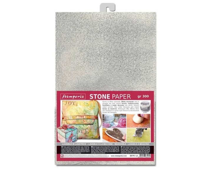 Stamperia Stone paper A4 Silver