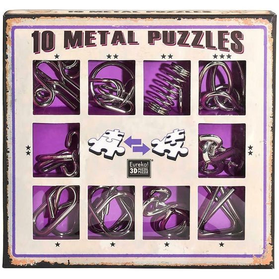 Eureka Puzzles 10 Metal Puzzles - Μωβ Σετ