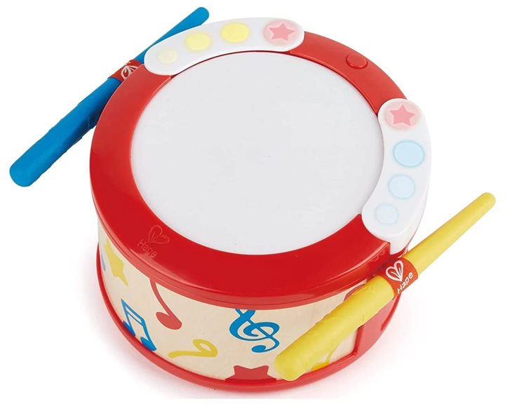 Hape Early Melodies Ξύλινο Τύμπανο Learn With Lights Drum (E0620A)