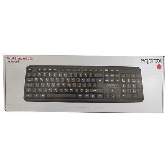 Approx Keyboard Appmx220gr, Wired, USB, Black, GR Dsp, 2YW. Appmx220gr
