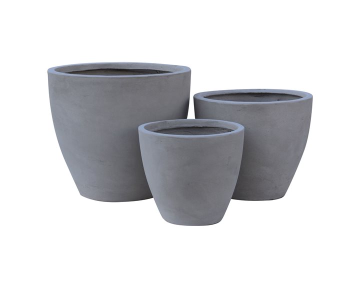 Flower Pot-3 Set 3 Τεμαχίων Cement Grey Ε6302,S