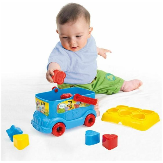 Clementoni Baby As Company Βρεφικό Παιχνίδι Mickey Λεωφορειάκι Με Σχήματα Για 10+ Μηνών