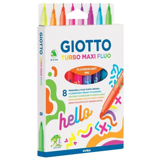 Μαρκαδόρος Giotto Turbo maxi fluo neon 8τεμ