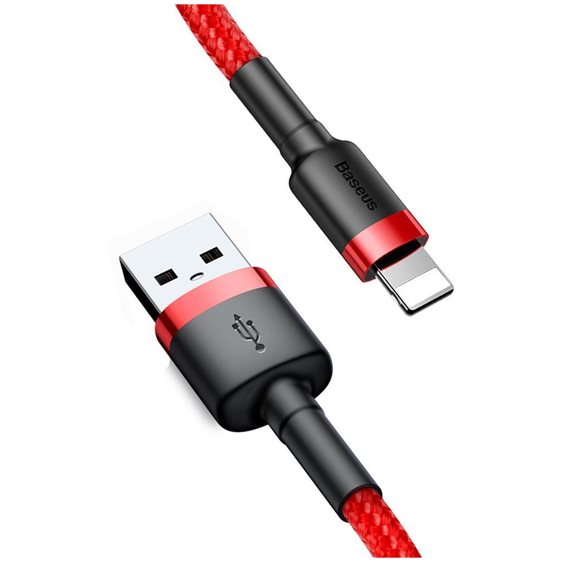 Baseus Cafule Braided USB to Lightning Cable Κόκκινο 3m  (CALKLF-R09) (BASCALKLF-R09)