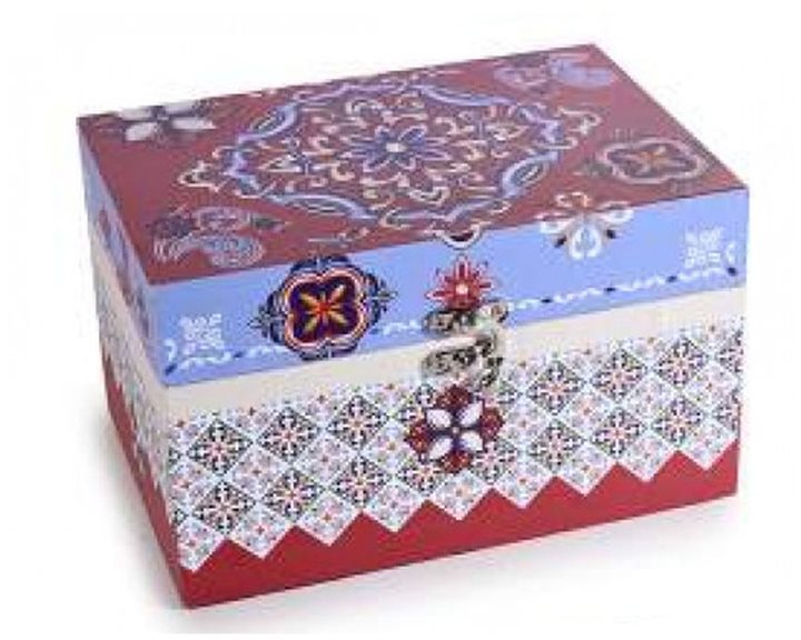 Ξύλινο Κουτί με Μεταλλικό Κούμπωμα 20 x14 x12εκ. Majolica