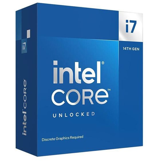 Intel Cpu Core I7 14700KF, 20C/28T, 3.4GHz, Cache 33MB, Socket LGA1700 14th Gen, Box, 3YW. BX8071514700KF