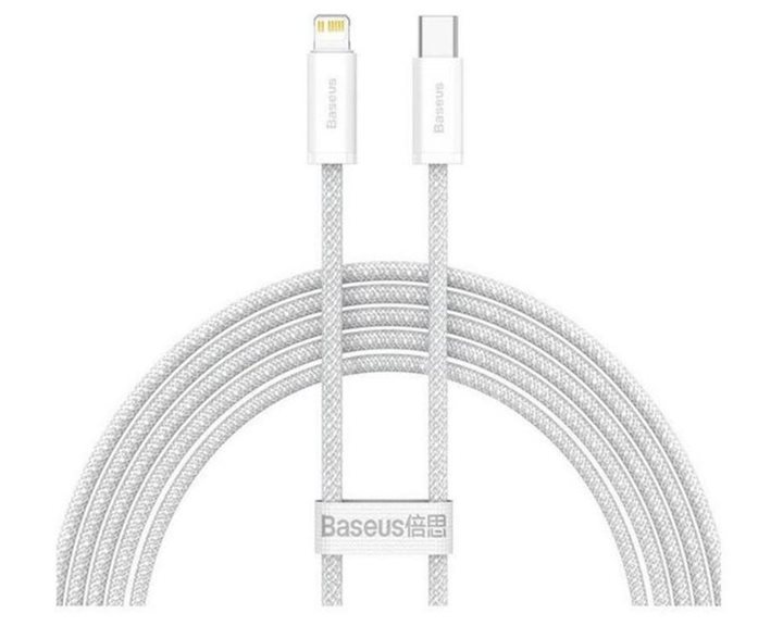 Baseus USB-C cable for Lightning Dynamic Series, 20W, 2m (white) (CALD000102) (BASCALD000102)