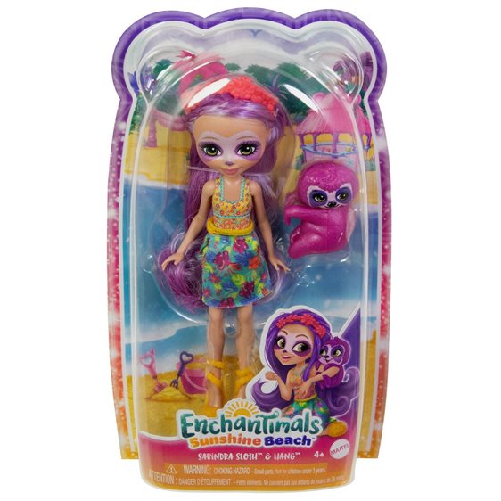 Mattel Enchantimals Sunshine Beach Sabindra Sloth and Tang Doll FNH22 / HRX82