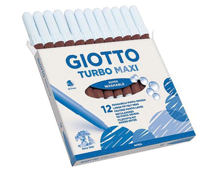 Μαρκαδόρος Giotto 12 Τεμ, Turbo Maxi Καφέ