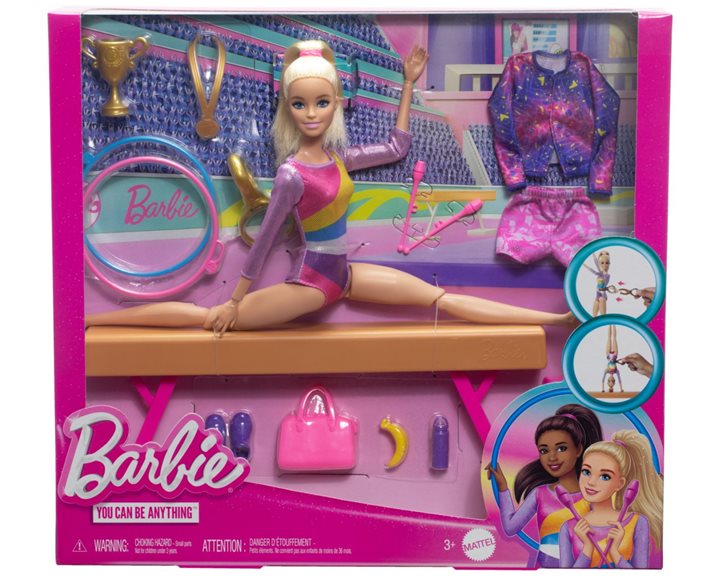 Mattel Barbie Gymnastics Αθλήτρια Ενόργανης Γυμναστικής HRG52