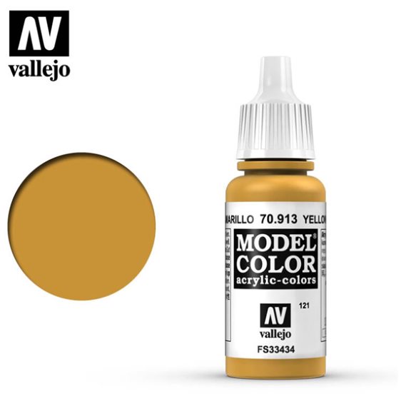 Model color acrylic paint -Vallejo 17ml - Yellow ochre 70913