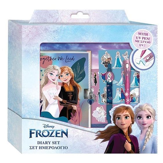 Ημερολόγιο Frozen με Κλειδαριά 12x18  Μαγικό Στυλό και Αυτοκόλλητα