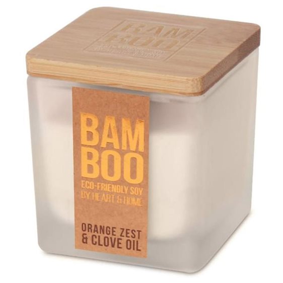 Κερί Bamboo Heart &Home Ξύσμα Πορτοκαλιού και Γαρύφαλλο 80g