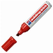 Μαρκαδόρος Edding 500 Ανεξίτηλος 2-7mm Τετράγωνη Μύτη Κόκκινος  Μαρκαδόροι