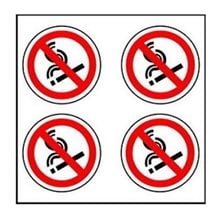Πινακίδα Σήμανσης Infosign Αυτοκόλητο Pvc Φ5cm 4τμχ. Απαγορεύεται το Κάπνισμα  Σήμανση - Επιγραφές