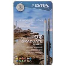 Ξυλομπογιές Lyra Graduate Ακουαρέλλας Μεταλλική Κασετίνα 12τμχ.  Ξυλομπογιές Ακουαρέλας