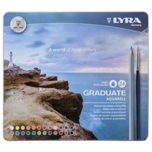 Ξυλομπογιές Lyra Graduate Ακουαρέλλας Μεταλλική Κασετίνα 24τμχ.  Ξυλομπογιές Ακουαρέλας
