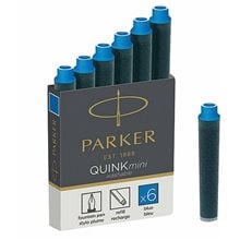 Parker Quink Ανταλλακτικό Μελάνι 6τεμ Mini Cartridges W.Blue  Πένες
