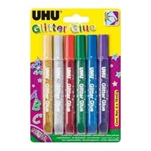 Κόλλα Uhu Glitter Glue 6x10ml Έντονα Χρώματα  Κόλλες