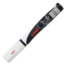 Μαρκαδόρος UNI 1.8-2.5mm Υγρής Κιμωλίας Με Στρογγυλή Μύτη Λευκό  Μαρκαδόροι