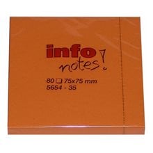 Αυτοκ.Σημειώσεις Info 5654-35 75x75 Πορτοκάλι  Post It - Χαρτάκια