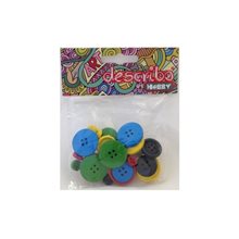 Κουμπιά Ξύλινα Describo Χρωματιστά 30τεμ. 22mm 18mm 7mm  Υλικά Κατασκευών & DIY