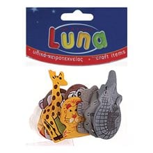 Ζώα Χειροτεχνίας Luna Ξύλινα 8τεμ.  Υλικά Κατασκευών & DIY