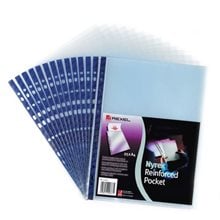 Ζελατίνα Α4 Rexel Ενισχυμένη Μπλε Ρίγα 12233 ( τιμή τεμαχίου )  Θήκες - Ζελατίνες