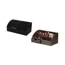 Organizer Γραφείου Osco Δέρμα Μαύρο 9185  Βάση Οργάνωσης
