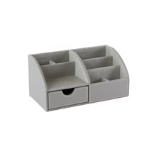 Organizer Γραφείου Osco Δέρμα Γκρι 3205  Βάση Οργάνωσης