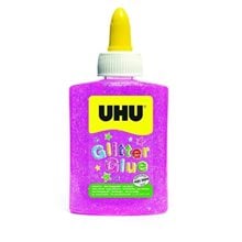 Χρυσόκολλα UHU Glitter Glue 90ml Ροζ  Κόλλες