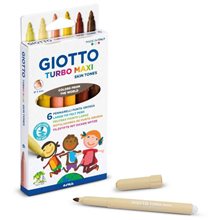 Μαρκαδόρος Giotto Skintones Turbo Maxi 6τμχ 000527000  Μαρκαδόροι Διάφοροι