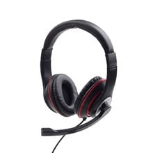 GEMBIRD JACK STEREO HEADSET BLACK WITH RED RING  Ακουστικά Headset - Μικρόφωνα