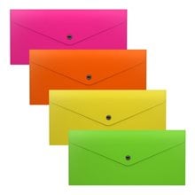 Φάκελος Κουμπί ErichKrause 13x26cm Glossy Neon 50304  Θήκες - Ζελατίνες