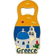 Ανοιχτήρι Μεταλλικό Μαγνητικό AegeanArt Χρυσό Σχέδιο Καμπαναριό 23102019  Αξεσουάρ Φαγητού