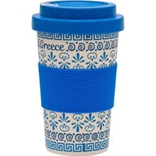 Ποτήρι Bamboo AegeanArt Με Καπάκι Σχέδιο Αρχαικό 18410629  Κούπες