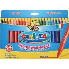 Carioca Joy Πλενόμενοι Μαρκαδόροι Ζωγραφικής Λεπτοί σε 24 Χρώματα 40615  Μαρκάδοροι Ψιλής Γραφής