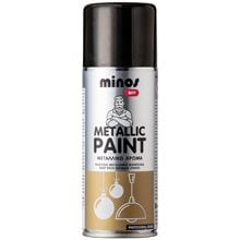 Minos Metallic Paint Μαύρο 400ml 9196  Χρώματα σε Σπρέι