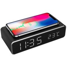 GEMBIRD DIGITAL ALARM CLOCK WITH WIRELESS CHARGING FUNCTION BLACK  Gadgets