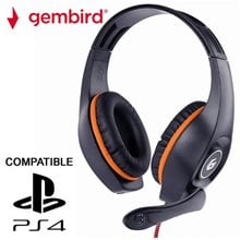 GEMBIRD GAMING HEADSET WITH VOLUME CONTROL PC/PS4 ORANGE-BLACK  Gaming Headsets