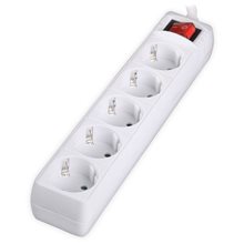 LAMTECH POWER STRIP WITH SWITCH 5 OUTLETS WHITE 1.5M  Καλώδια-Adapters