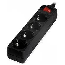 LAMTECH POWER STRIP WITH SWITCH 4 OUTLETS BLACK 1.5M  Καλώδια-Adapters