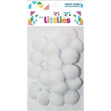 Pompons Λευκά The Littlies 25mm   25τεμ.  Υλικά Κατασκευών & DIY