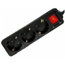 LAMTECH POWER STRIP WITH SWITCH 3 OUTLETS BLACK 1.5M  Πολύμπριζα - UPS