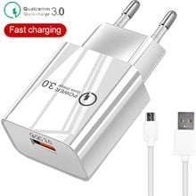 Lamtech Quick Charger USB3.0 18W With Type-C Cable 1m White  Βάσεις Στήριξης