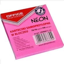 Αυτοκόλλητες Σημειώσεις Office Products Neon 76x76mm 100τμχ Ροζ 14046611-13  Post It - Χαρτάκια