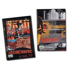 Τετράδιο Σπιράλ 17x25 Aggressive 4 Θεμάτων  Τετράδια Σπιράλ