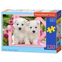 Παζλ Castorland 120 Τμχ. White Terrier Puppies 32x23cm B-13494-1  Παζλ Παιδικά